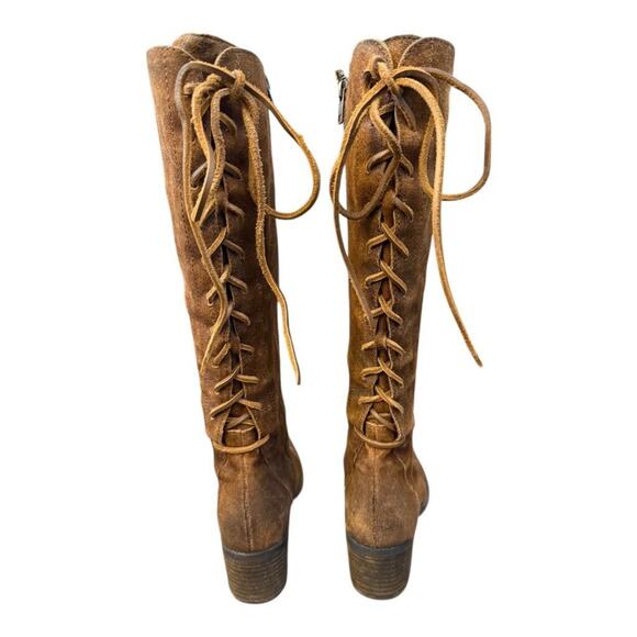 Born Azurite Brown Suede Knee High Back Lace Up Boot Women size 7.5 - Picture 7 of 10